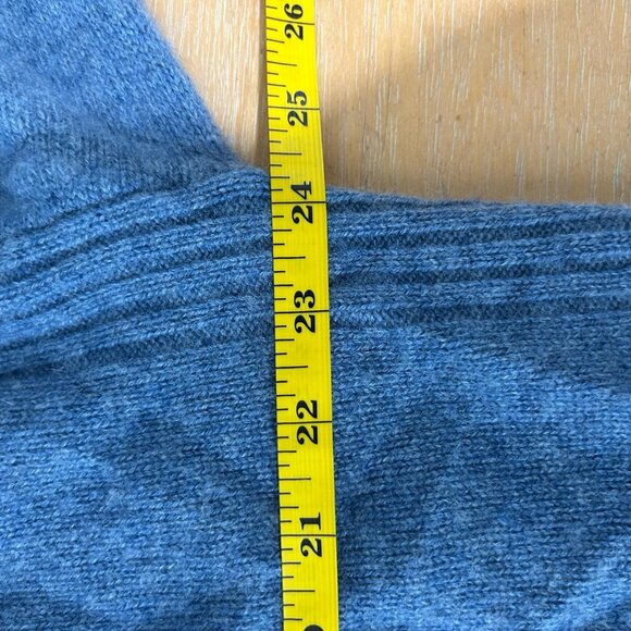 Haven Well Within Cashmere Sweater Womens XL Blue Half Zip Funnel Collar Ribbed - Picture 9 of 10